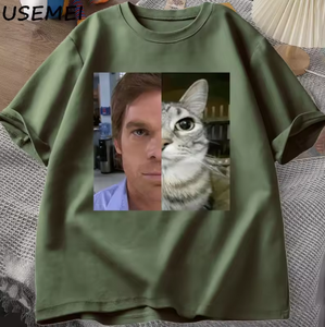 T-shirt Dexter Morgan Cat, divertente maglietta in cotone a maniche corte con scollo a <span class=keywords><strong>O</strong></span>, abbigliamento streetwear unisex, abbigliamento da uomo, t-shirt stampata Harajuku. - Product Image 5