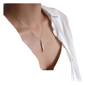 Collier pour femme avec pendentif baroque minimaliste en argent, perle d'eau douce naturelle simple, colliers fins - Product Image 5