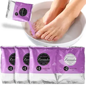 OEM Moisturizing Whitening Jellyfoot For Personal Care Relaxing Lavender 2 Step Jelly Foot Soak Bath Scrub Jelly Pedi Pedicure