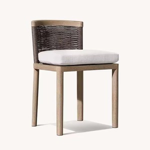 Ensemble de table et chaises de jardin en teck pour l'extérieur, avec structure en bois et tissu imperméable, idéal pour la terrasse - Product Image 2