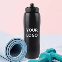 Bouteille d'eau compressible en plastique sans BPA de 1000 ml avec logo personnalisé, vente en gros, gobelet personnalisé, bouteille d'eau compressible pour le sport et le cyclisme de 32 oz