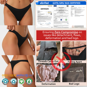 Tanga Donna in Puro Cotone a Vita Bassa con Logo Personalizzato, Tinta Unita, Bikini T-Back, per Yoga e Sport, Perizoma Brasiliano, <span class=keywords><strong>Intimo</strong></span> Femminile - Product Image 5