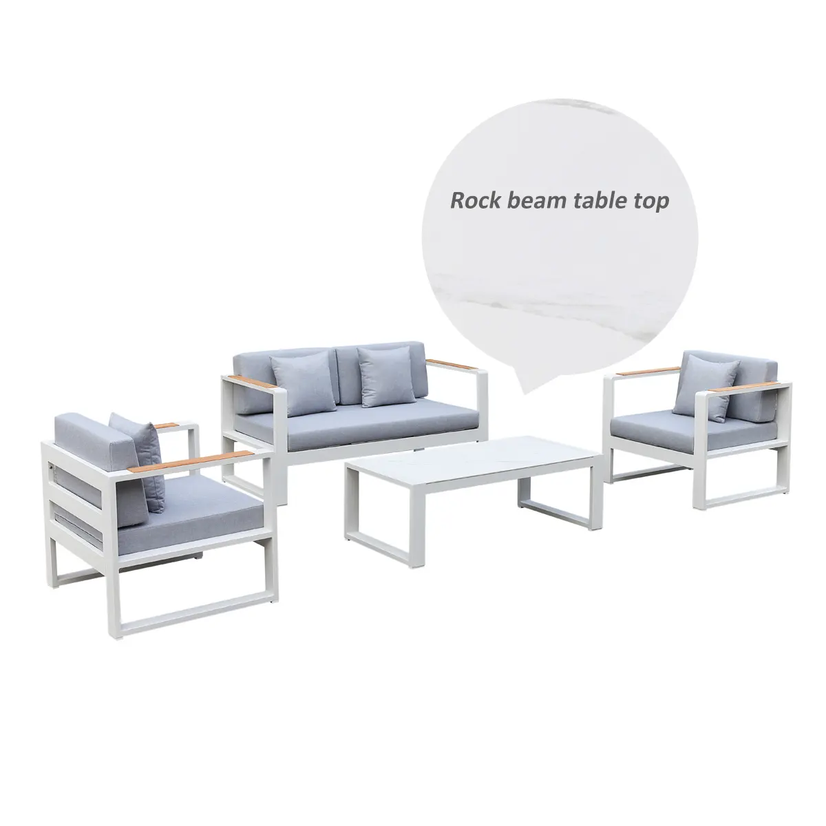 beast salling modular garden sofa aluminum outdoor sofa with teak arm marble table for hotel garden sets