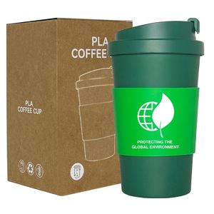 Gobelet à café réutilisable biodégradable de 12 oz avec couvercle à boucle, personnalisé, pour promotion, boissons, voyage - Product Image 3
