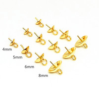 Edelstahl Pearl Tray Holder Bead Cup Einstellung Bail Anhänger Tip Connector Blank für DIY für Ohrringe Halskette Herstellung