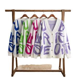 Cárdigan de punto para mujer, estilo oversize, abierto por delante, informal, venta al por mayor, OEM, logotipo personalizado - Product Image 2