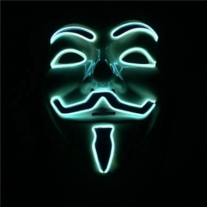 Más terroristas miedo estilo fiesta LED de neón <span class=keywords><strong>El</strong></span> cable Vendetta máscara de Halloween - Product Image 6