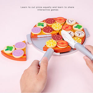 Tendance préscolaire début jouets éducatifs <span class=keywords><strong>en</strong></span> <span class=keywords><strong>bois</strong></span> semblant jouer <span class=keywords><strong>cuisine</strong></span> coupe ensembles de jouets avec couteau Pizza <span class=keywords><strong>jouet</strong></span> pour enfant jeux alimentaires - Product Image 3