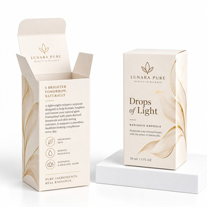 Nuevo Envase Cosmético de Cartón Blanco Reciclable de Lujo, Caja de Embalaje de Papel Artístico - Product Image 1