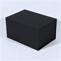 Kotak Hadiah Mewah Warna Kustom Hitam Magnetik Kaku dengan Finishing Matte dan Logo Merek Kustom