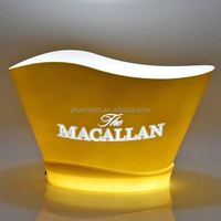 Seau à glace lumineux à LED pour fête Seau à glace personnalisé Glorifier Champagne Vodka Seau à glace à LED Bouteille Plastic12L Seau à glace pour cadeaux