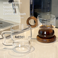 Mug en verre borosilicate OEM/ODM, tasse classique transparente à parois épaisses avec poignée