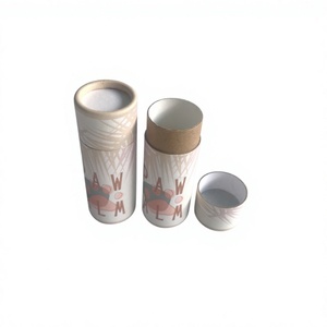 Biodegradable White Kraft Cardboard Deodorant Push up Paper Tube Packaging Vanishing Printing for Lip Balm <b>Container</b> Custom Size - Product Image 1