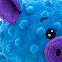 Jouet à mâcher interactif pour chien en peluche en forme de cochon, avec texture bulle et couineur, pour petits et moyens chiens