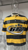 Chemises à col personnalisées Guangzhou Shangshang, T-shirt à rayures brodé style rugby à épaules tombantes, Polo court à manches courtes pour homme