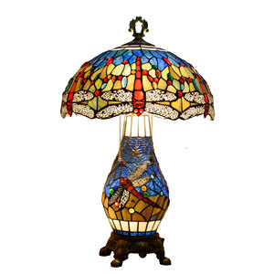 <span class=keywords><strong>Lampe</strong></span> de table LED flexible écologique de style <span class=keywords><strong>Tiffany</strong></span>, abat-jour en verre teinté fait main motif <span class=keywords><strong>libellule</strong></span> bleue, <span class=keywords><strong>lampe</strong></span> de bureau, vente en gros d'usine - Product Image 2