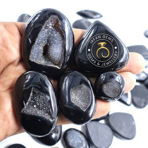 Selected Black <b>Window</b> Druzy Gemstone,Natural <b>Window</b> Druzy Natural Gemstone For Jewelry Making, Druzy Boho Style Jewelry Gift For - Product Image 1