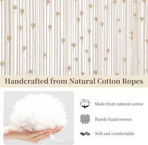 Tenda a Fili Boho <span class=keywords><strong>in</strong></span> Macramè <span class=keywords><strong>con</strong></span> <span class=keywords><strong>Perline</strong></span> per Porta e Armadio, <span class=keywords><strong>con</strong></span> Perle <span class=keywords><strong>in</strong></span> <span class=keywords><strong>Legno</strong></span> per Camera da Letto, Soggiorno e Bagno - Product Image 4