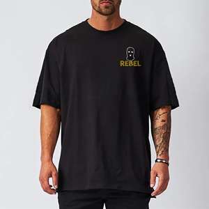 Camiseta de Hombre Personalizada de Alta Calidad, 100% Algodón, Diseño Gráfico Oversize, Color Sólido e Impresión de Logotipo Personalizado - Product Image 4