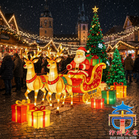 Arche de Noël artisanale en soie avec lanterne, décoration festive extérieure, portail géant lumineux à LED pour les fêtes