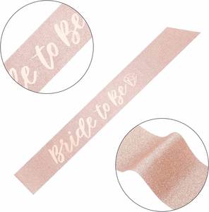 Décorations pour enterrement de vie de jeune fille, or rose pailleté, accessoires pour fête prénuptiale, écharpe, diadème, voile, ensemble de mariée - Product Image 2