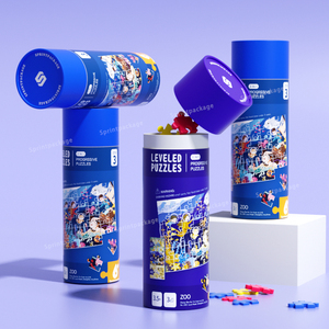 Min eğitici oyuncaklar için 2024 biyobozunur çevre dostu bulmaca kağıt tüp bilmecenin ambalaj silindir kağit kutu - Product Image 5