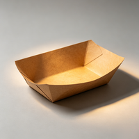 Boîte en papier kraft imprimée sur mesure, résistante à la graisse et à la chaleur, pour les collations à emporter, vente en gros