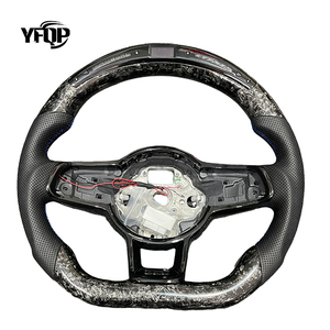 Volante LED de Fibra de Carbono Personalizado a <span class=keywords><strong>Precio</strong></span> de Fábrica para Volkswagen Golf GTI Mk7 G-Ti G-Ts R G-Li <span class=keywords><strong>Gt</strong></span>-D Serie 3 con Cuero Rojo - Product Image 4