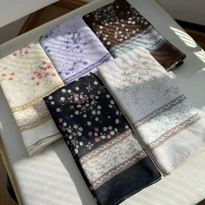 Mayoristas enviados más de 100 colores impresos Malasia bufanda cuadrada gasa ventilar 110*110cm islámico musulmán Hijab - Product Image 2