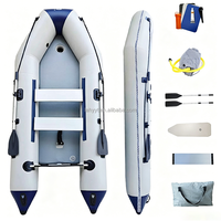 Bateau de sauvetage et d'assaut gonflable en PVC de 0,9 mm, soudé à chaud, 0,6 m (11,8 pi), capacité personnalisée, rameuse électrique stable