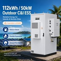 Sistema de Baterías e Inversor Solar Todo en Uno de 50kW 100kW 150kW 112kWh 224kWh 336kWh, Gabinete Exterior para Sistema de Almacenamiento de Energía para Comercios e Industrias