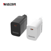 Chargeur mural rapide WISESIR 30W GaN USB-C PD3.0 PPS AC100-240V avec protection OTP pour téléphones, certifié CE FCC