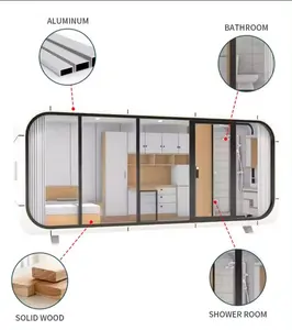 Petite maison moderne en acier léger Pomme modulaire de 20 pieds Cabane Pomme