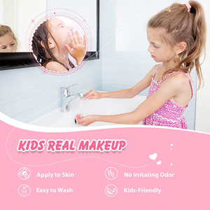 HUANUO Set di giocattoli per il trucco lavabile sicuro per bambini Set di lucidalabbra per ragazze - Product Image 4