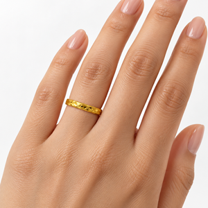 แหวนลายดาวสีทอง ชุบทอง 24K สำหรับทุกเพศ สวมใส่ได้ทุกวัน ดีไซน์คลาสสิก - Product Image 5