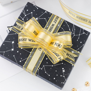 Satin Ribbon Organza Printed Best Wishes For You Gift Packaging Decorative Ribbon For Wedding Party Decoration - Product Image 3
