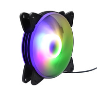 Ventilateur de boîtier 12 cm Ice Ring, multicolore lumineux, ultra-silencieux, LED Aurora, effet éclipse solaire, ventilateur de refroidissement à eau pour ordinateur de bureau