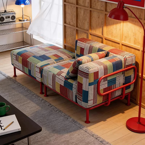 Canapé moderne Longstar, ensemble de canapés en tissu patchwork vibrant, style bohème tendance avec ottoman pour salon - Product Image 3