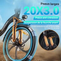 Bicicleta eléctrica plegable EU Warehouse HillMiles MilePort 1 de 250W, 36V, 13Ah, con cuadro bajo, neumáticos gruesos de 20 pulgadas, para desplazamientos diarios.