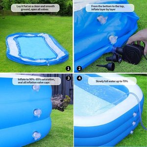 Tragbarer 7FT 8FT <span class=keywords><strong>10FT</strong></span> faltbarer aufblasbarer PE-<span class=keywords><strong>Pool</strong></span> für Kinder Quadratisch über dem Boden - Product Image 3