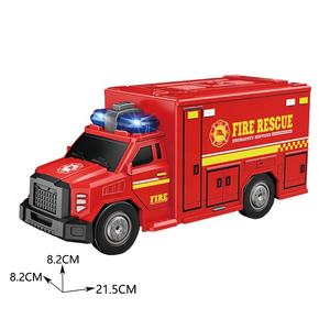 1/20 scala di simulazione <span class=keywords><strong>camion</strong></span> dei pompieri modello di plastica rossa <span class=keywords><strong>giocattolo</strong></span> <span class=keywords><strong>camion</strong></span> dei pompieri con musica leggera per bambini veicolo <span class=keywords><strong>giocattolo</strong></span> città fuoco - Product Image 3