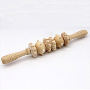Individuelles Logo Natürlicher Holz-Therapiestab für Lymphdrainage Holzmassagegerät Körpermassage-Werkzeug Rückenmassageroller - Product Image 4