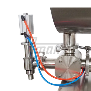 Machine de remplissage semi-automatique pneumatique rotative de haute précision à trémie en U pour pâtes, boissons, flacons, beurre de cacahuète et gels - Product Image 3