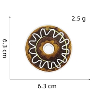 Patch thermocollant en sergé de polyester brodé à la main en forme de donut, vente en gros du fabricant
