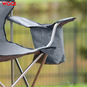 Silla Plegable para Exteriores Woqi, Tela Oxford Negra, Silla de Playa Portátil con Bolsillos de Malla, Silla de Camping Ligera - Product Image 5