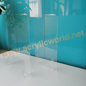 Custom Size Clear Transparent Protective Acrylic Cashier Sneeze Guard With Legs - Product Image 4