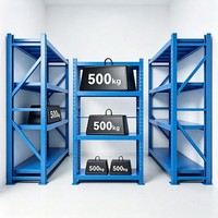 Étagères d'entrepôt robustes à prix compétitif, OEM, réglables, sans boulons, pour stockage industriel, capacité 500 kg, en métal Q235 pour garage