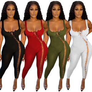 C5245 Nouvelle combinaison sexy à lacets et découpes pour femmes européennes et américaines, mode été AliExpress Ebay - Product Image 5