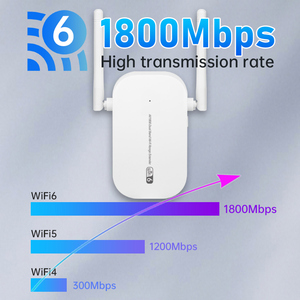Répéteur WiFi6 sans fil avec une vitesse maximale de 1800 Mo et équipé d'un prolongateur WiFi sans fil 2.4GHz et 5GHz - Product Image 4