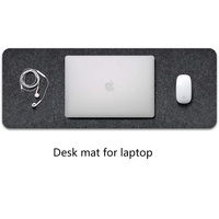 Tapis de bureau en feutre gris foncé, tapis de souris, protège-bureau, tapis d'écriture pour le bureau et la maison
